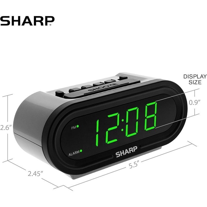 Digital Alarm Clock Automatic Time Set DST Backup Battery Indoor Dimmer Control