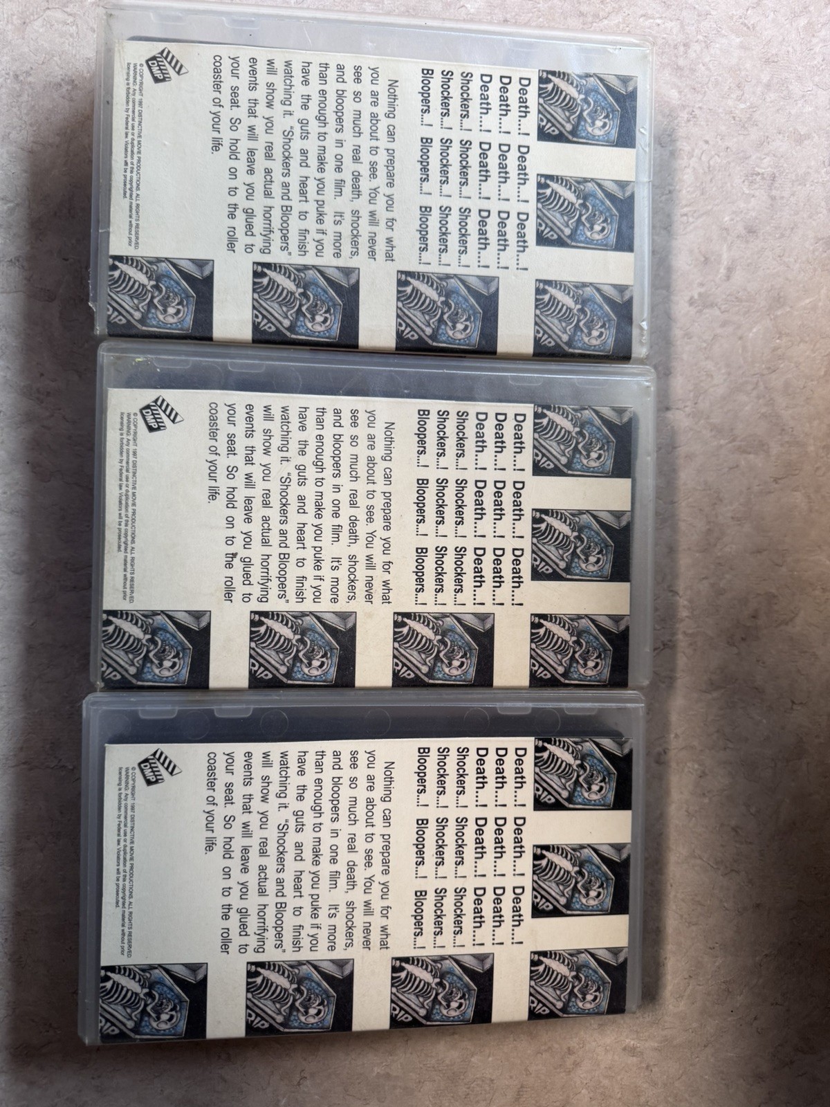 SHOCKERS AND BLOOPERS PT 1, 3 and 4 VHS set of 3 Banned Gore Death Rare OOP