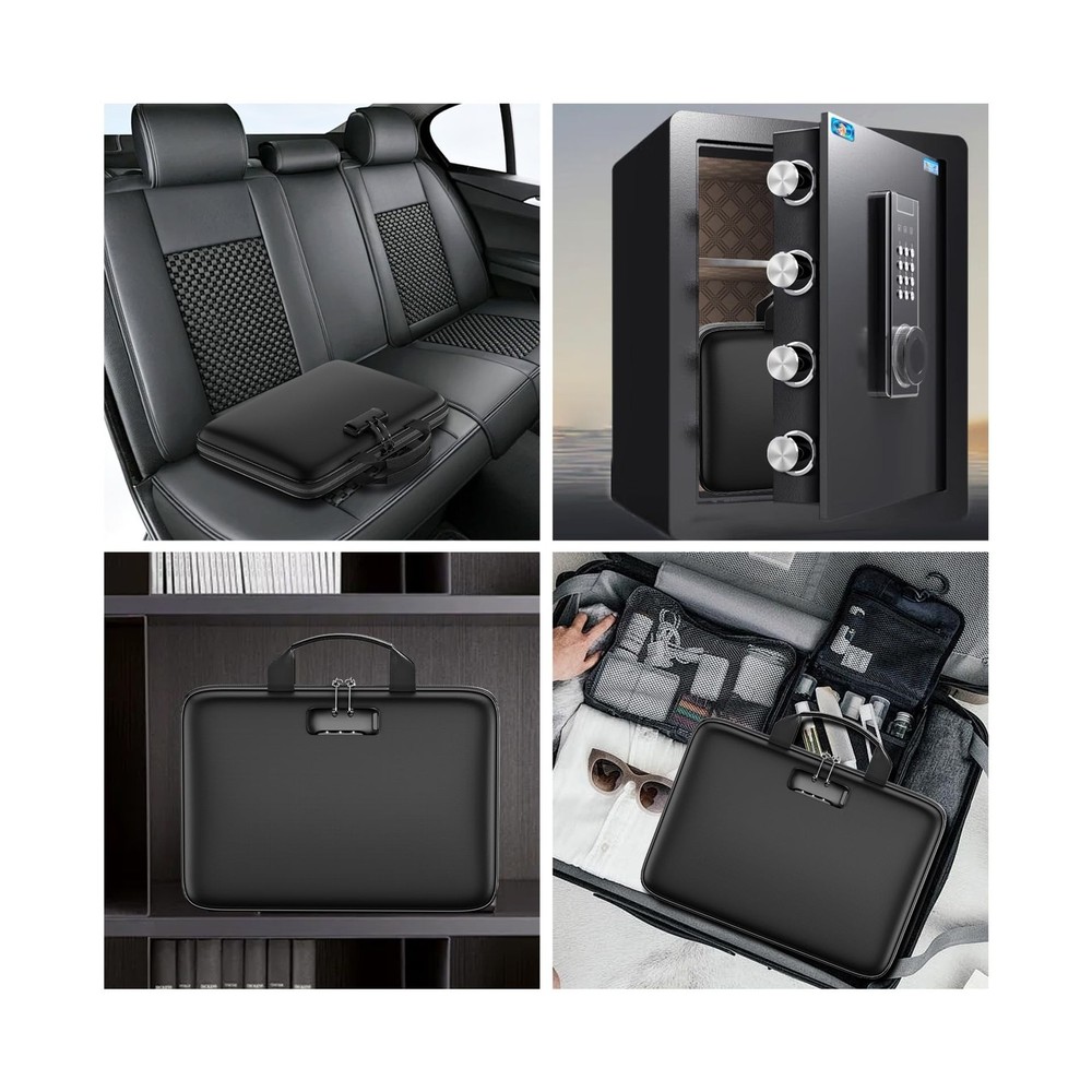 Fireproof File Organizer with Lock, Hard Case Fireproof Document Box with 13 ...