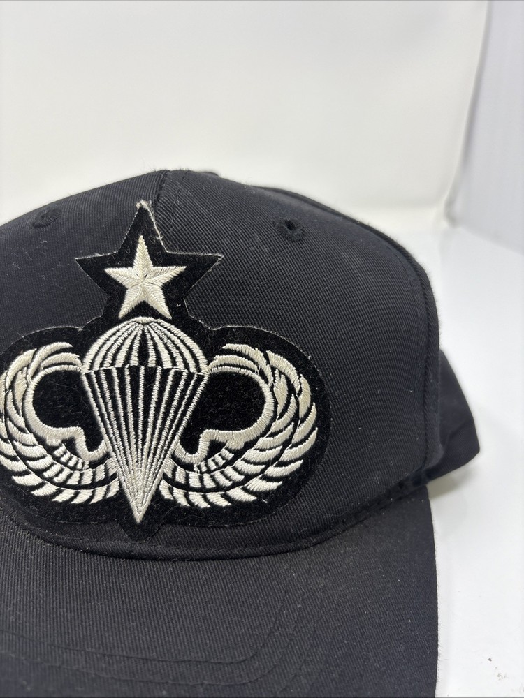 Master Paratrooper Wings Logo Patch Black Baseball Cap Baseball Hat