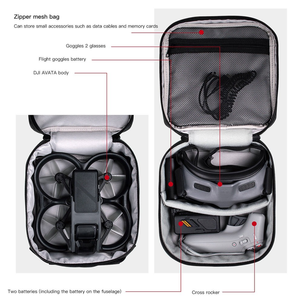 Polyester Storage Bag Handbag Double Layer Suitcase Box For DJI Avata Drone