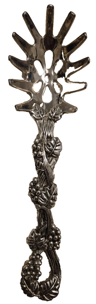 Serving Spoon Godinger Silver Plate Slotted Grapes Leaves Design