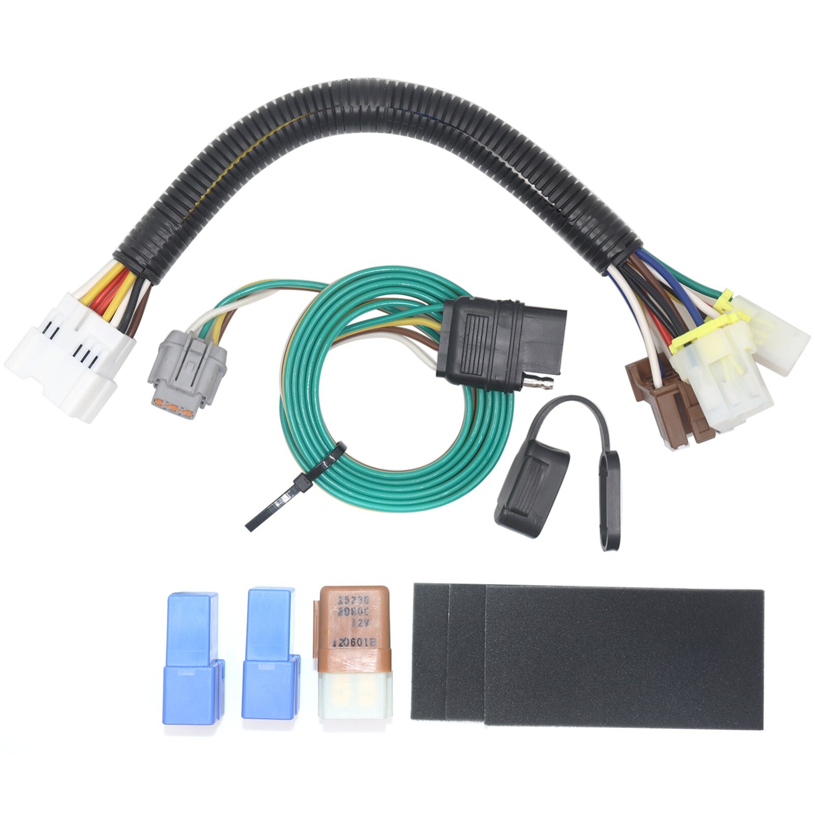 T-Connector 4 Way Flat Trailer Wiring Harness Fits for 2005-2023 Nissan Frontier