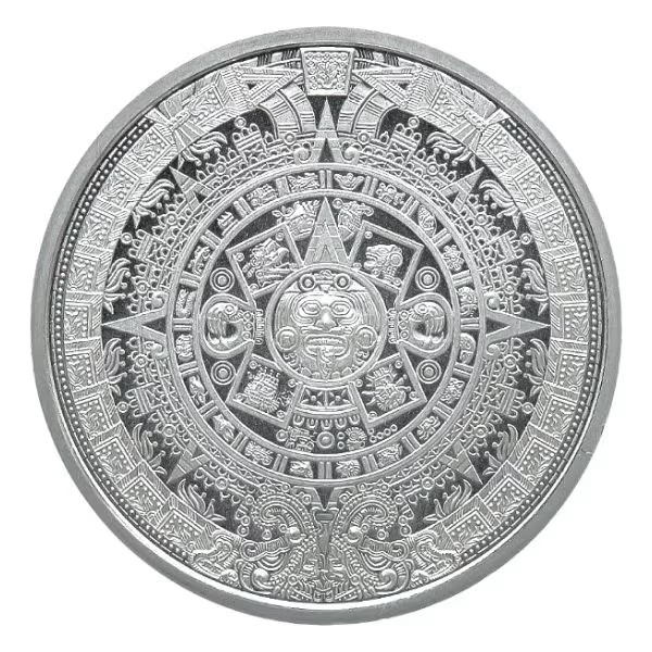 Silver 1/2 oz Aztec Calendar Round
