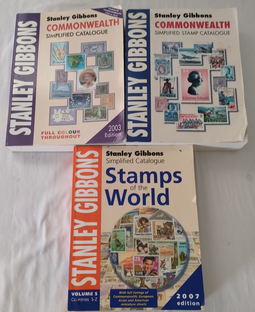 3 x Stanley Gibbons Simplified Stamp Catalogues  World (1) & Commonwealth (2)