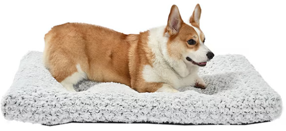 Heart & Herd Rectangular Gray Crate Polyester Pillow Dog Bed ( Medium )