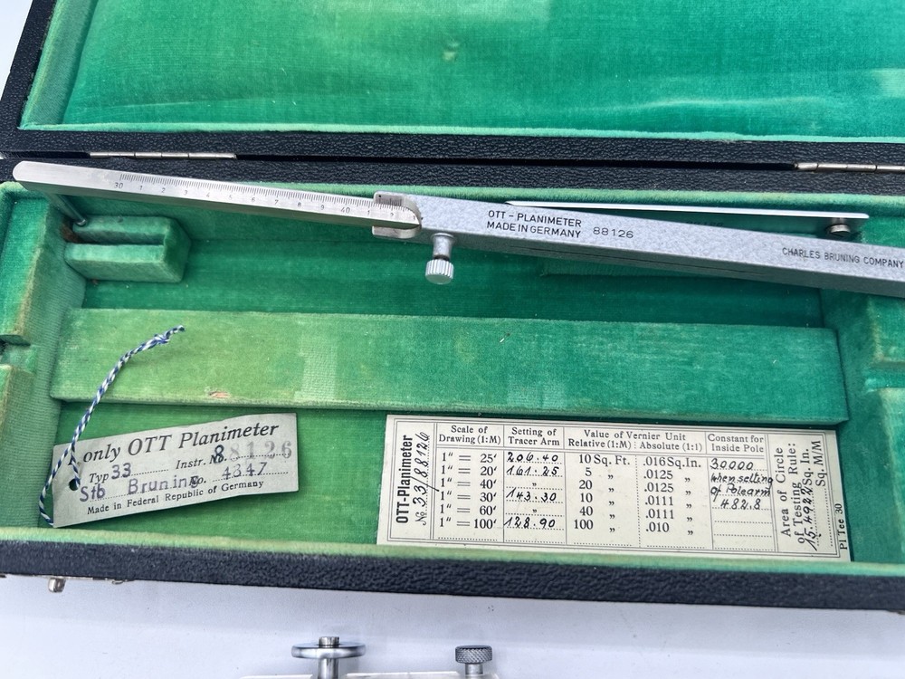 Vintage Charles Bruning Model 4847 Planimeter Drafting Drawing Instrument
