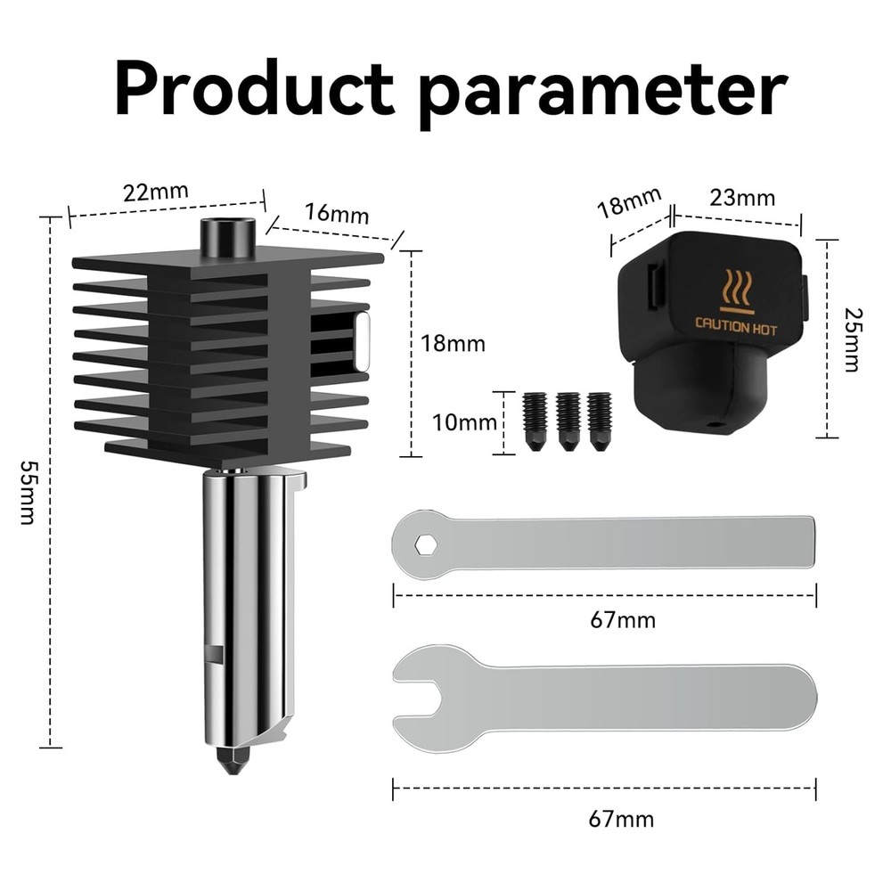 High-Performance A1 Hotend Kit with Magnetic Setup for Easy Installation