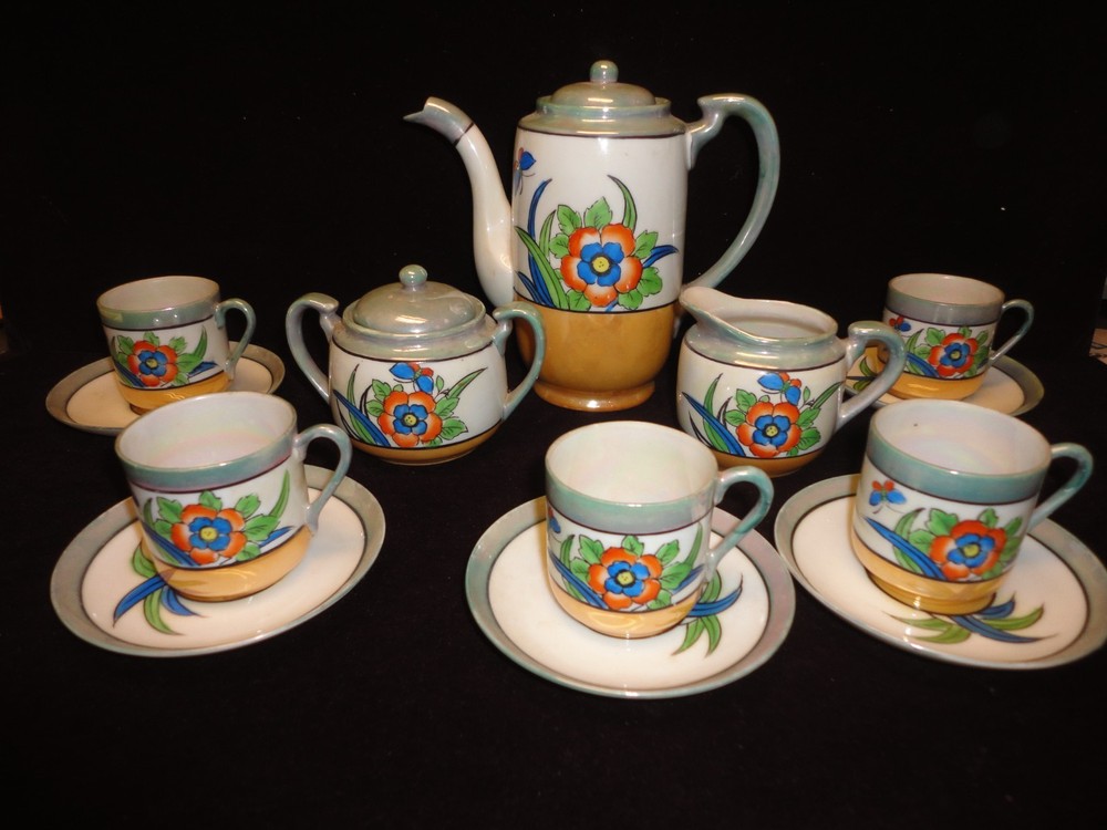 MADE IN JAPAN Lusterware Ceramic TEA SET, 15 PCS