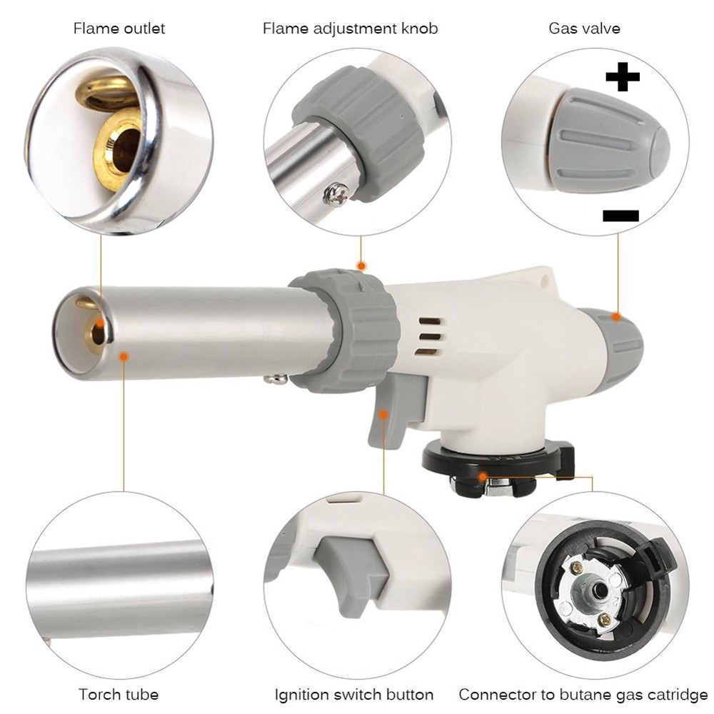 Butane Torch, Reverse Use Culinary Kitchen Blow Lighter with Adjustable Flame...