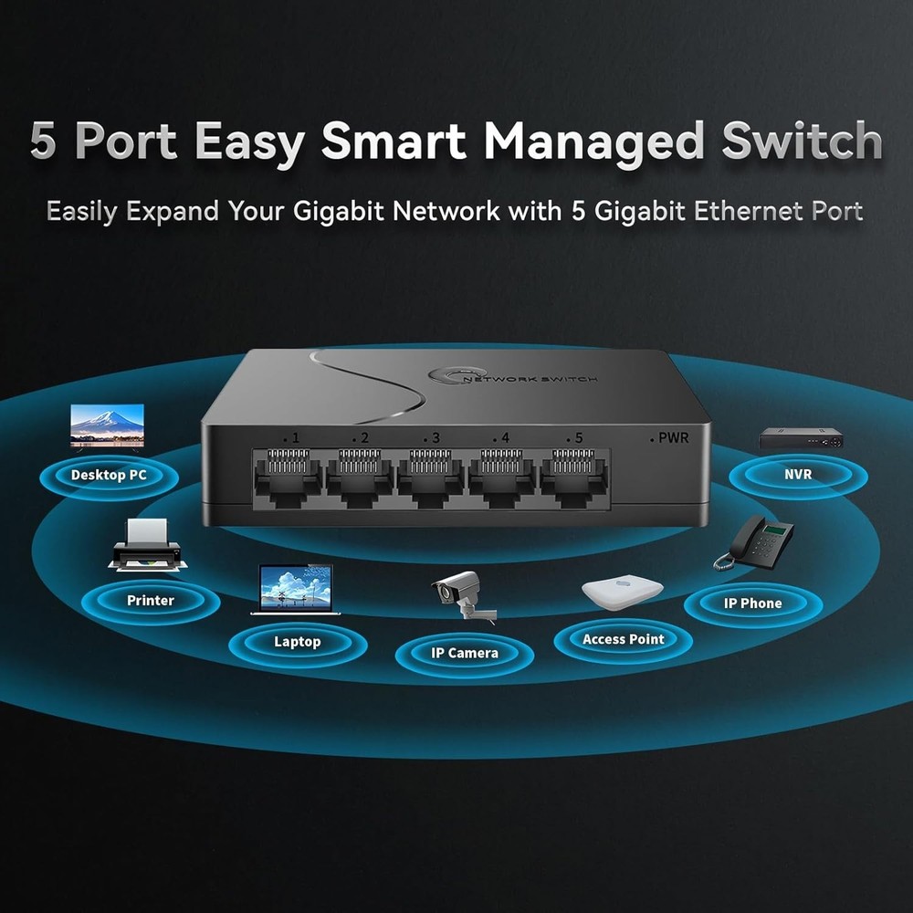 5-Port Gigabit Easy Smart Managed Switch – Compact Network Hub