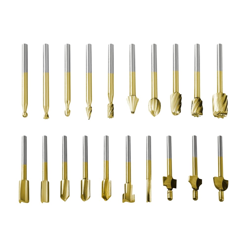 20PCS Woodworking Milling Bits Set, HSS Engraving Bits, Woodworking Router Bits