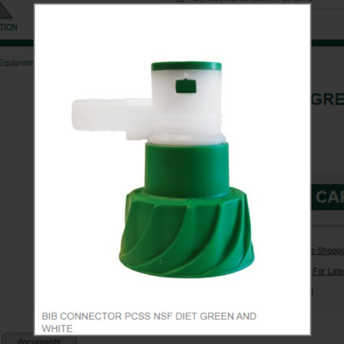 BIB CONNECTOR PCSS NSF DIET GREEN AND WHITE