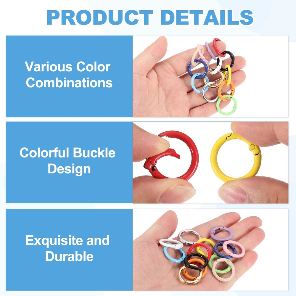 1Set Round Spring O Rings, Trigger Spring Snap Clip, Orange and 3 Colors