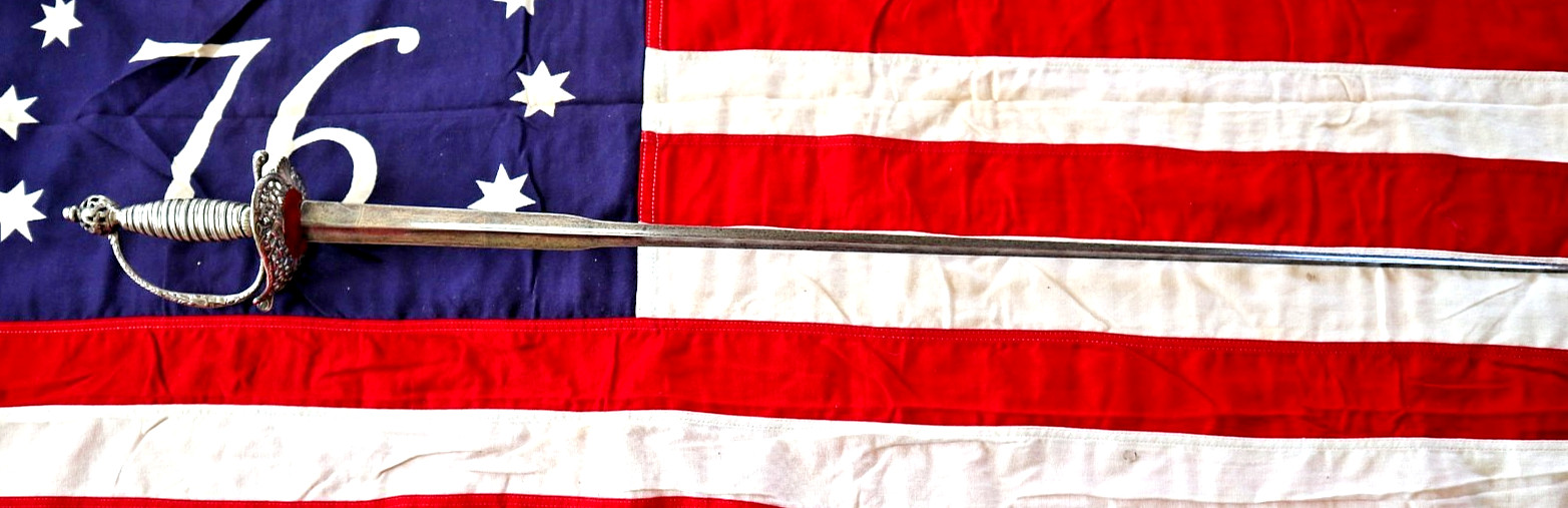 FRENCH INDIAN WAR REVOLUTIONARY WAR SILVER HILT SMALL SWORD HALLMARKED 1762