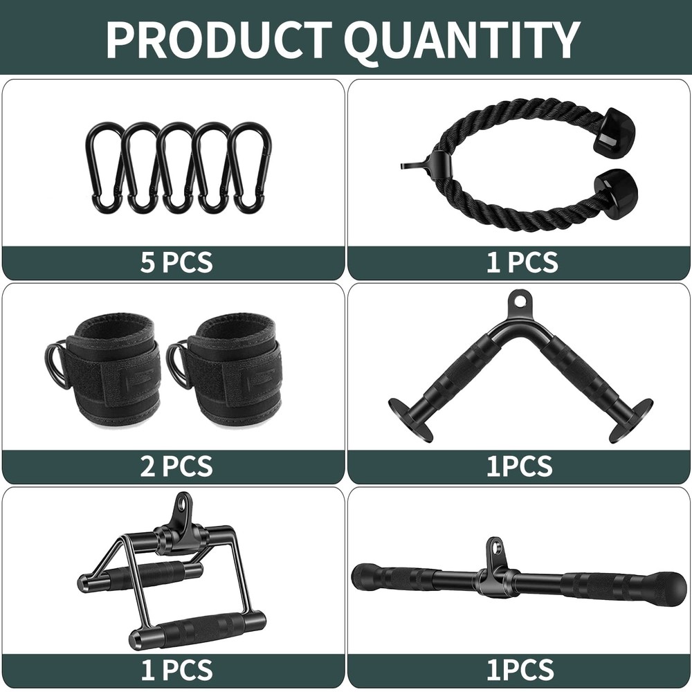 Triceps Pull Down Attachment,Cable Machine Accessories for Home Gym，LAT Pull ...