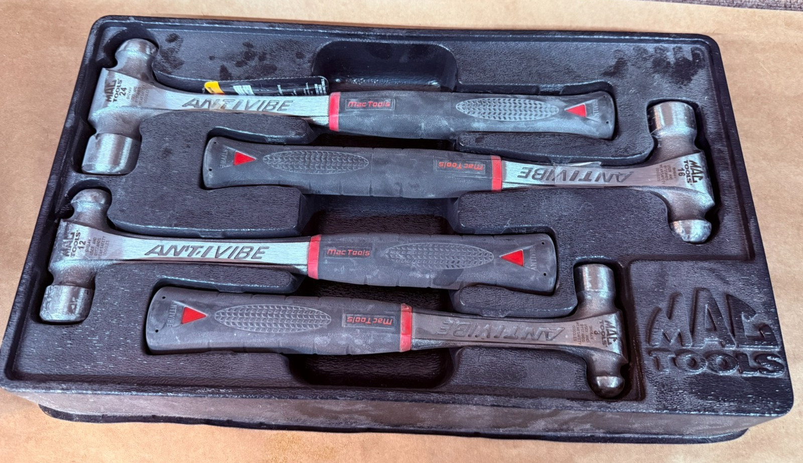 MAC TOOLS SET OF 4 BALL PEEN ANTIVIBE HAMMERS 24,16,12 & 3