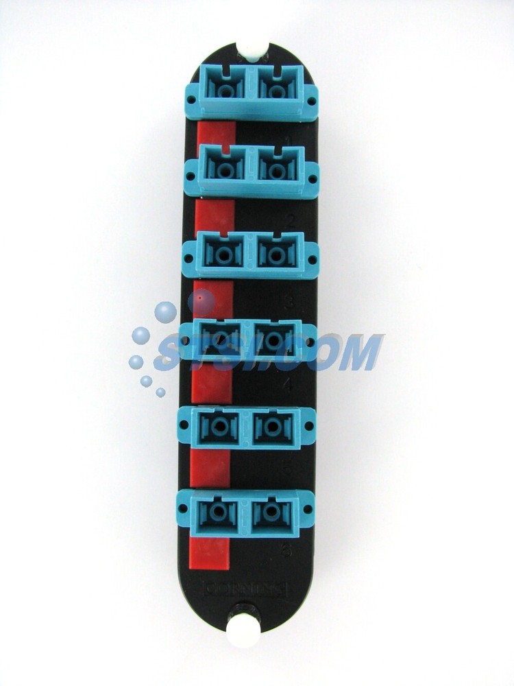 Corning CCH-CP12-E7 Patch Panel, 6 SC Duplex 10Gig Aqua OM3/OM4 Adapters ~STSI