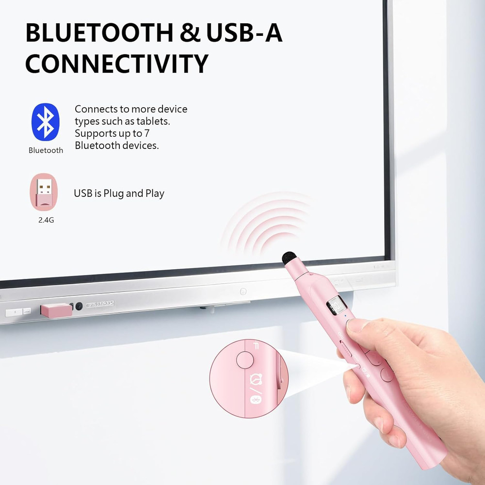 Norwii N21 Bluetooth Presentation Clicker with Telescopic Teaching Pointer, Pres