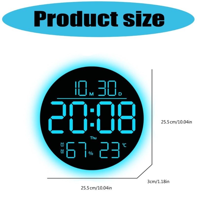 Color Clock Oversized Temperature Display