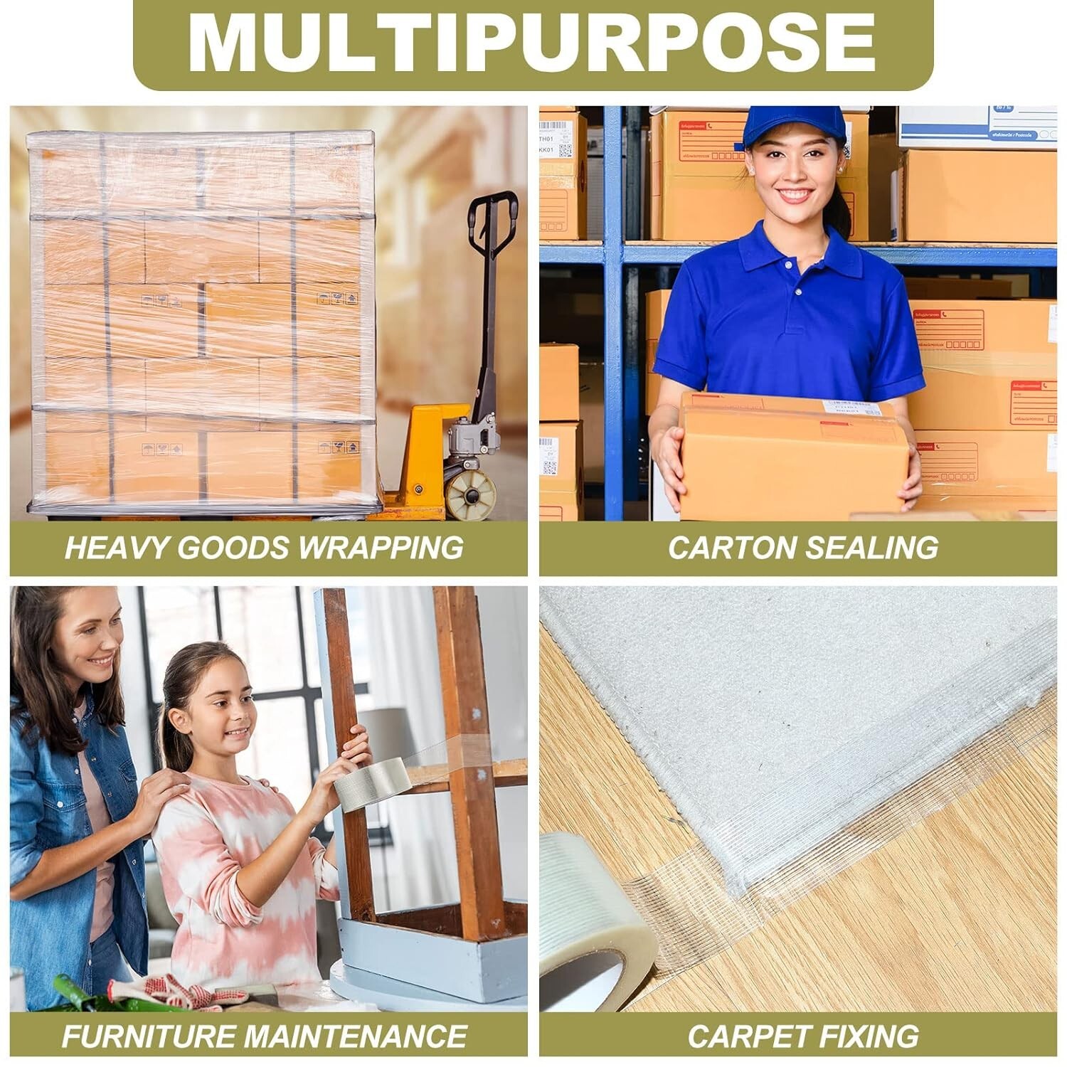 3 Rolls Filament Reinforced Strapping Fiberglass Tape 5.5 mil - 2 in. x 60 yds