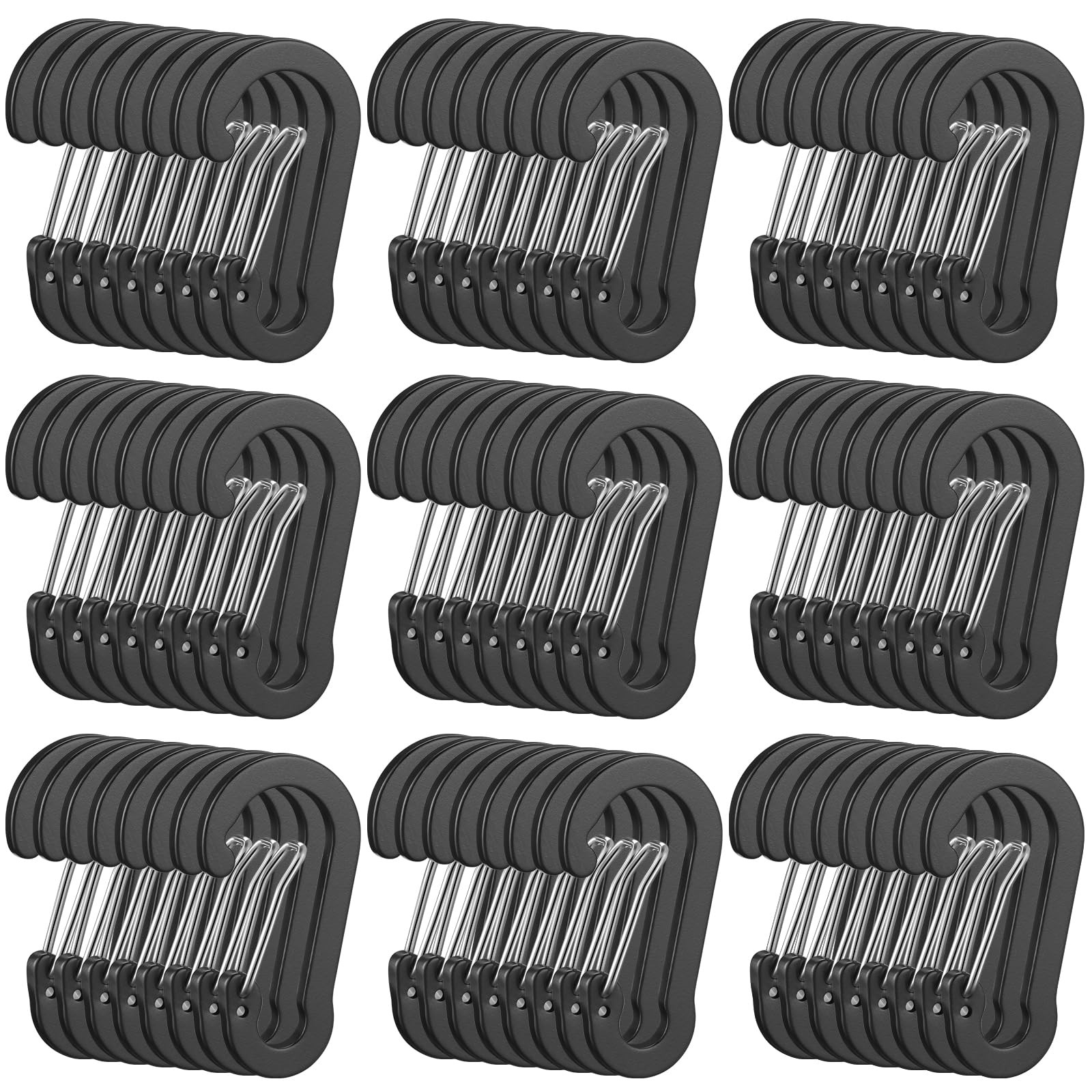 72pcs Carabiner Clips Bulk 2 Inch Small Spring Mini Carabiner Clip Aluminum L...