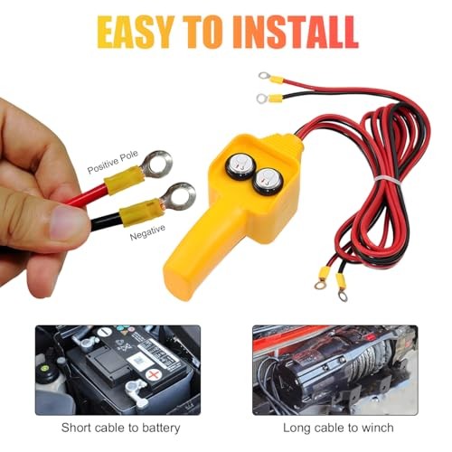 Winch Controller, Push Button Winch Remote Assembly Replacement for Pulling