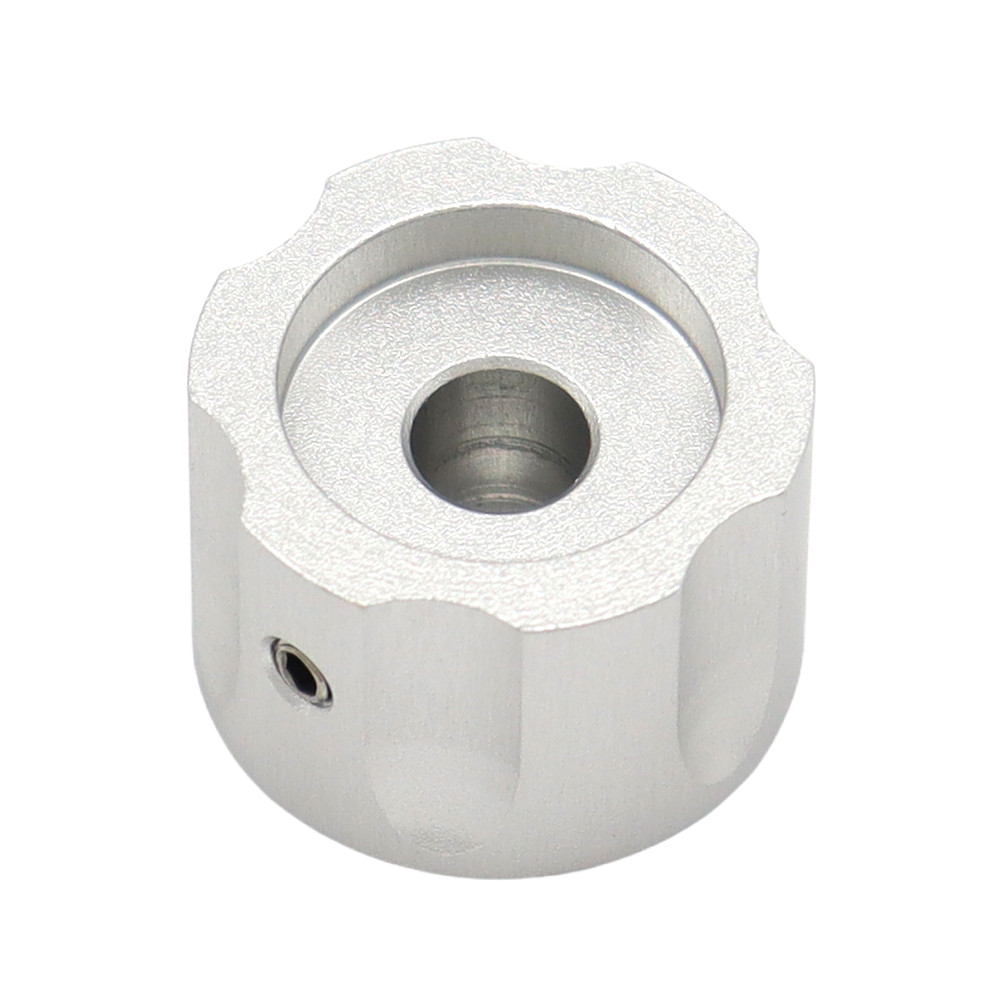 3Pcs Bullet Wheel Shape Aluminum Guitar Knobs Electronic Control Pot Cap Silver