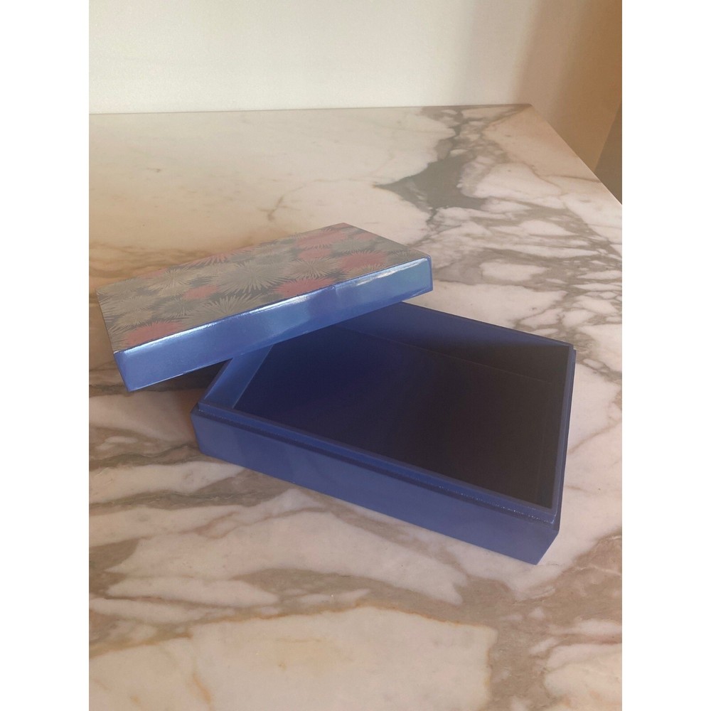 Blue Pink Atomic Star Burst Resin Trinket Box