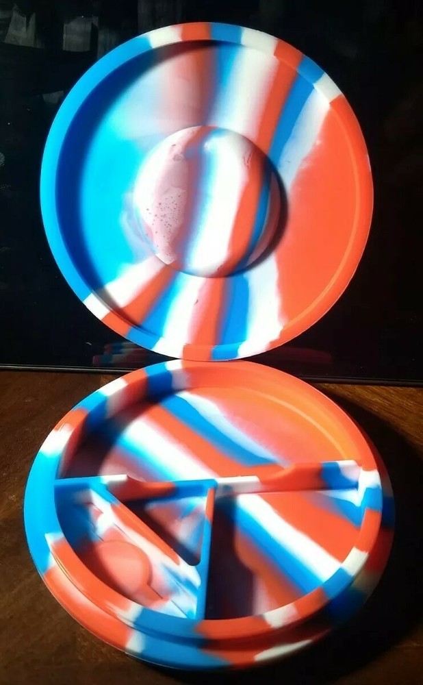 Silicone  Divided Container/Slurp Tray+Tool Round 4”