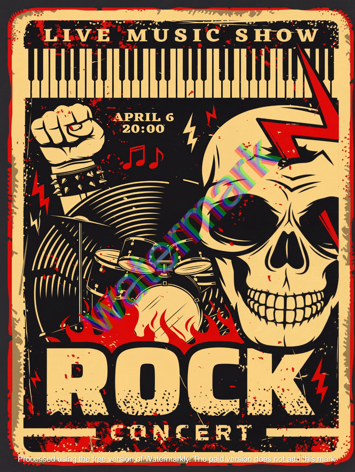 Live Rock Concert Poster sign Metal Sign 9" x 12" or 12" x 16"