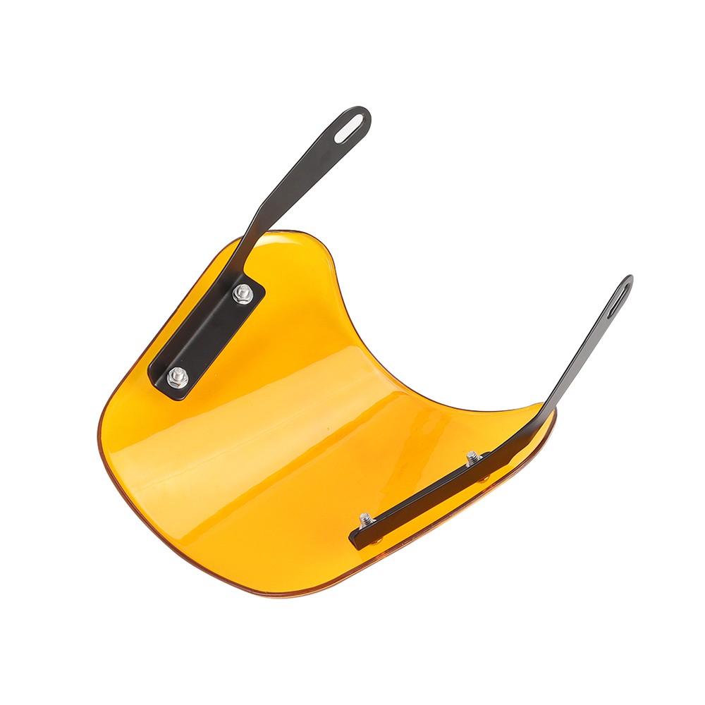 Yellow Round Headlight Motorcycle Windshield Windscreen Fairing 5-7'' Universal