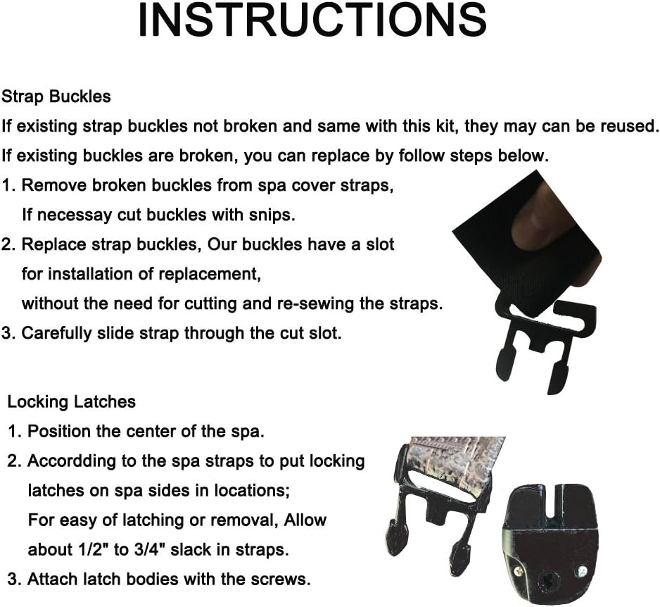 4 Set Spa Hot Tub Cover Latch Repair Kit with Keys Clips & Hardware