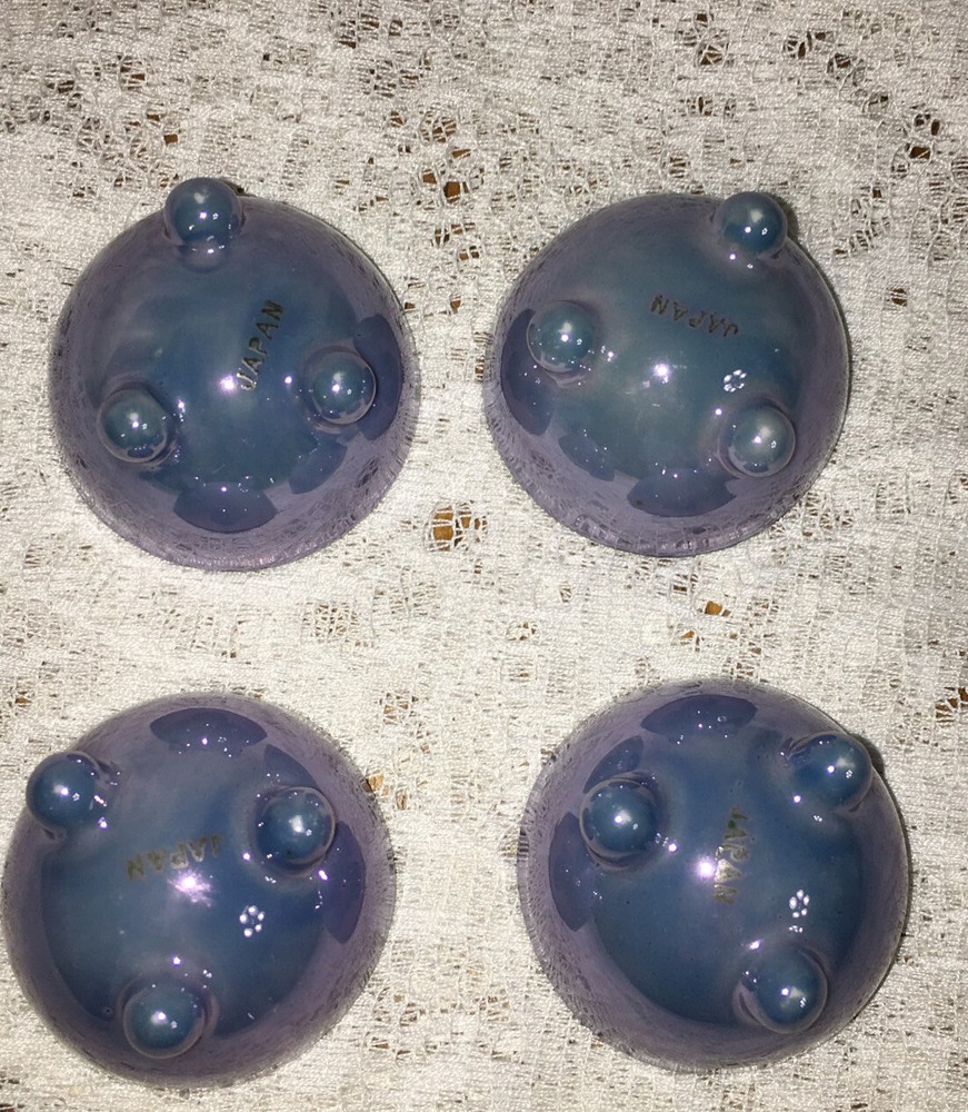 4 Lusterware Open Salt Cellars, Preowned, Marked Japan