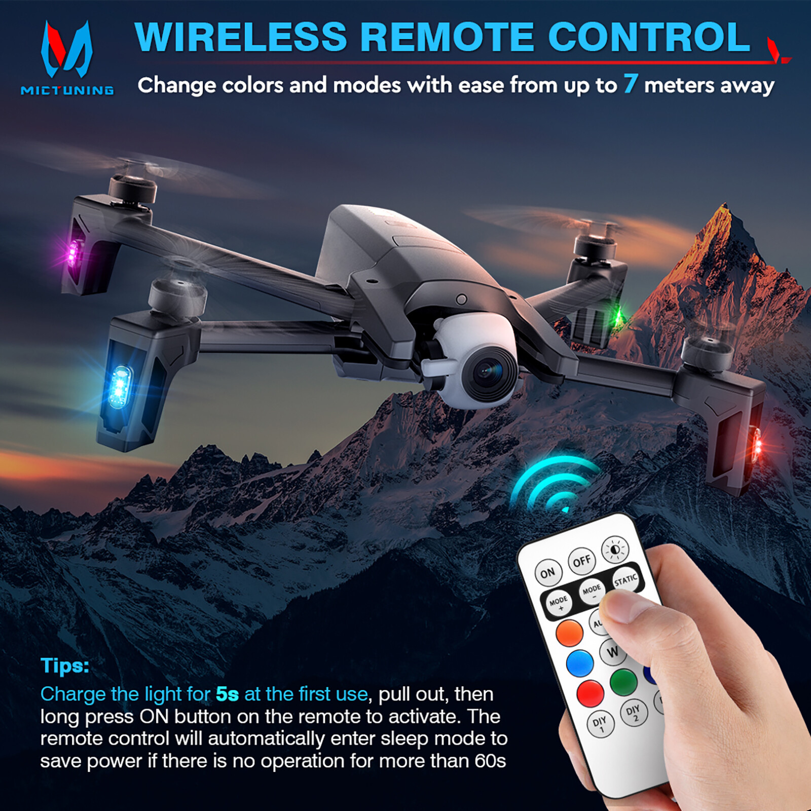 8PCS Wireless LED Strobe Lights,8 Colors Anti-Collision Led Warning Lights