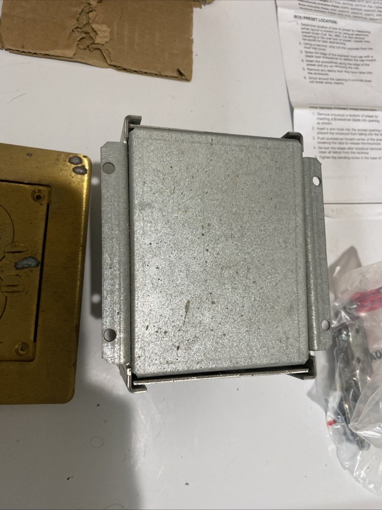 Walker Infloor Rectangular Box With Brass Cover. 880W1 & 828R