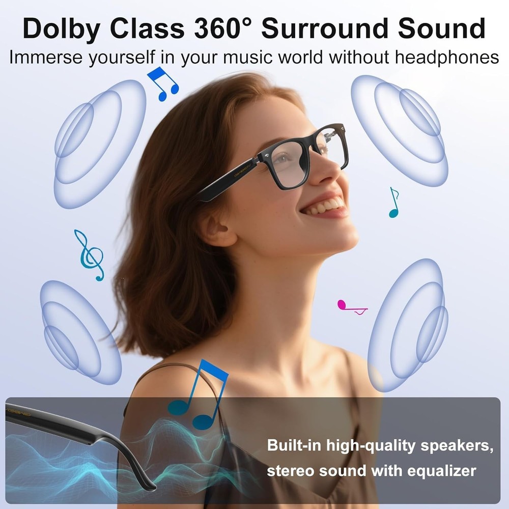 No-Camera Smart Glasses with Advanced Translation & Immersive Audio Features