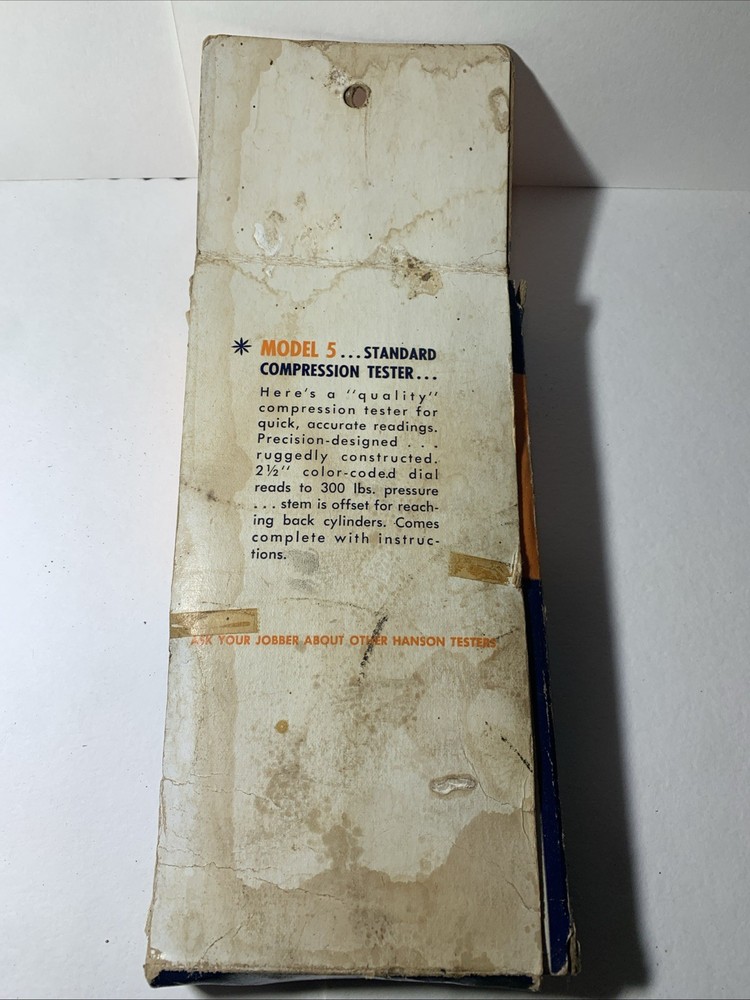 Vintage Harvey E. Hanson Compression Tester Model 5 w/ Original Box (1963)