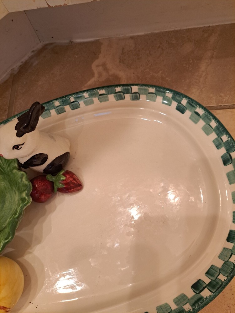 Cali pottery serving tray, bunny