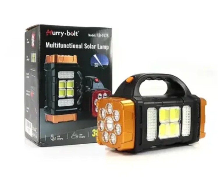 MULTIFUNCTIONAL SOLAR CHARGING LAMP 25W USB CHARGE WORK LIGHT FLASHLIGHT NIB RED