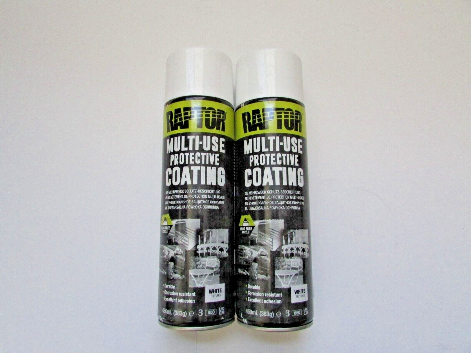 UPOL Raptor 1K Bed Liner Anti-Corrosion Textured Spray Can White 450ML