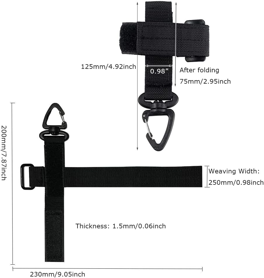 2-Pack Multi-Purpose Glove Holder Strap with Climbing Rope Hook Buckle