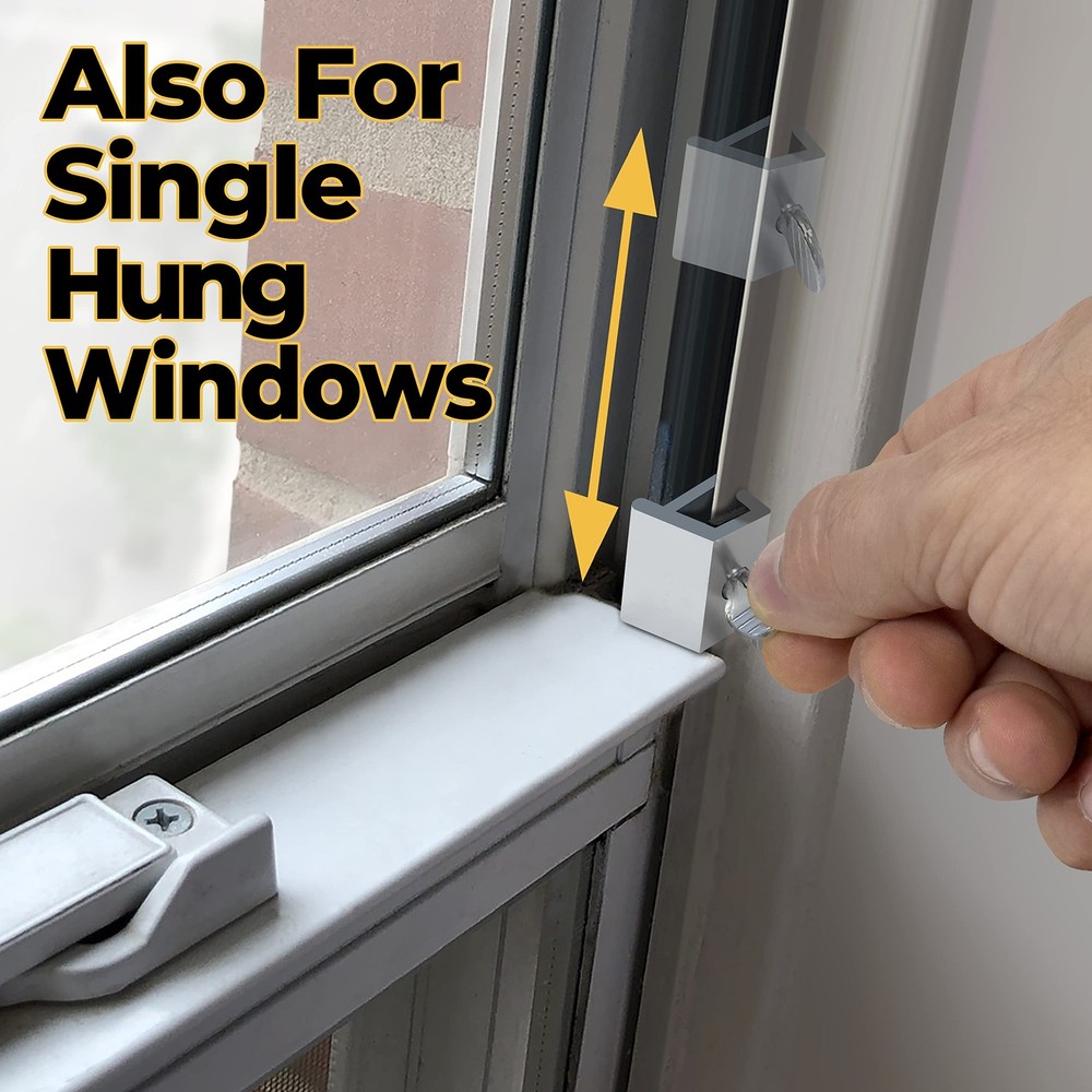 Window Locks, 10 Pack for Vertical and Horizontal Windows, Adjustable Aluminu...
