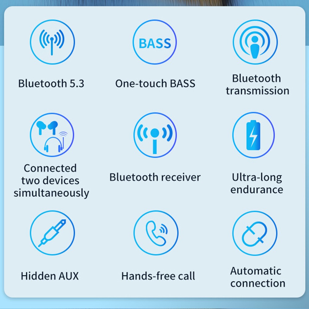 Wireless Bluetooth Integrated Audio Receiver Adapter Car Accessories Universal