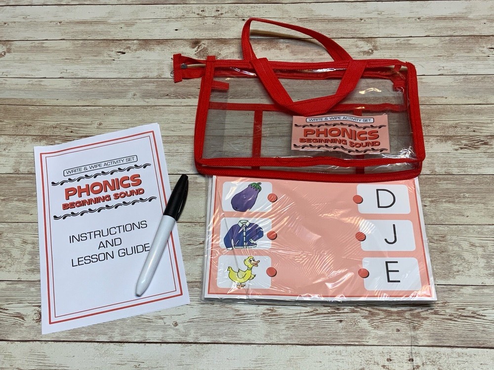 Write & Wipe Activity Set - Phonics Beginning Sounds - Learning Center