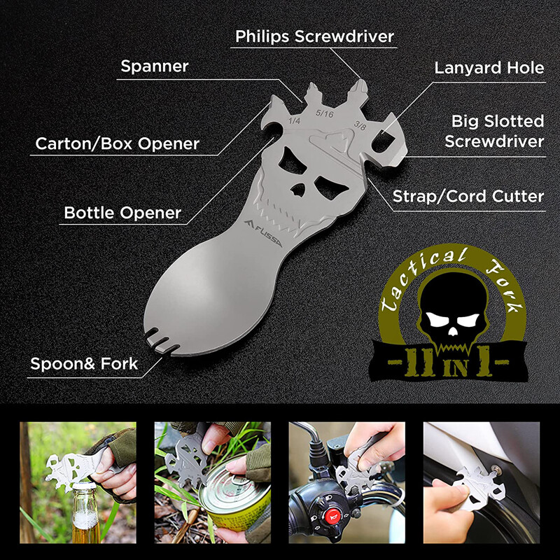 Flissa 2PC Windproof&Waterproof Lighter Set w/ Outdoors Multi-Function Spoon NEW