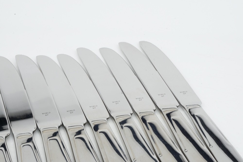 11 Pc New World Tableware 9895501 Dinner Knife Plain Blade Solid Handle Quantum