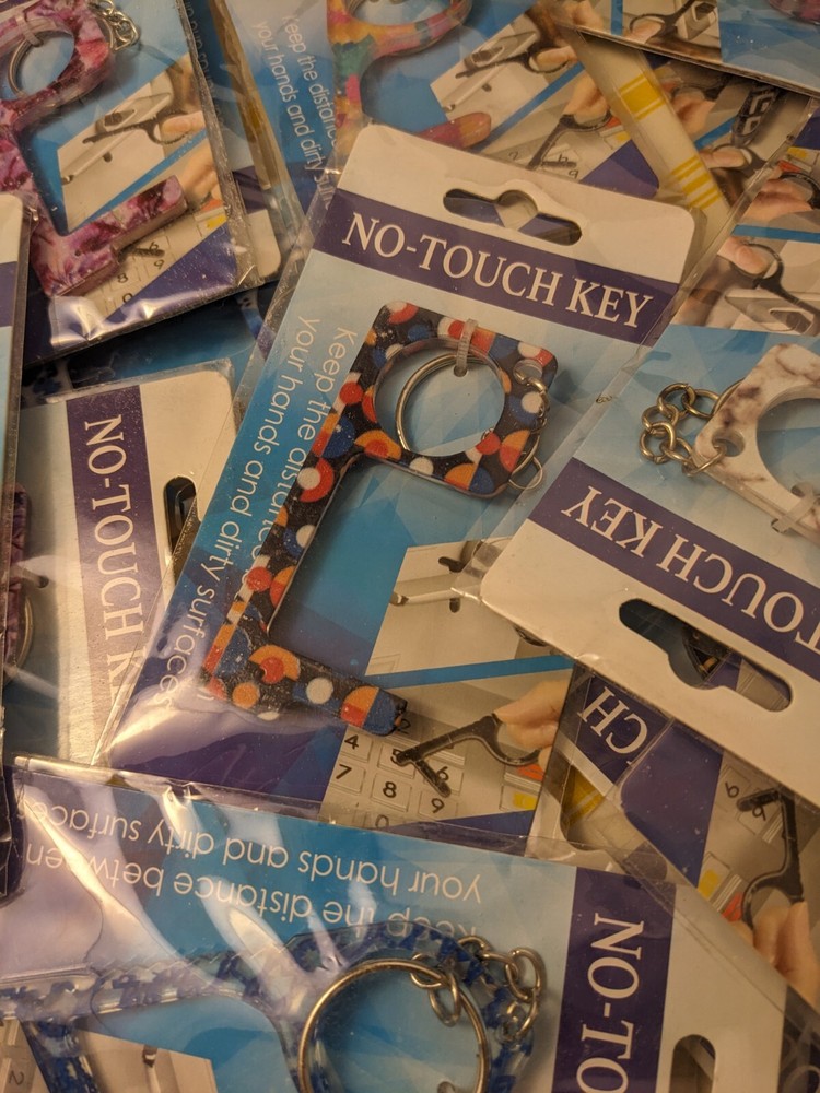 🚫🦠👈 No Touch Key - Sanitary tool keychain - New In Package - Assorted Design