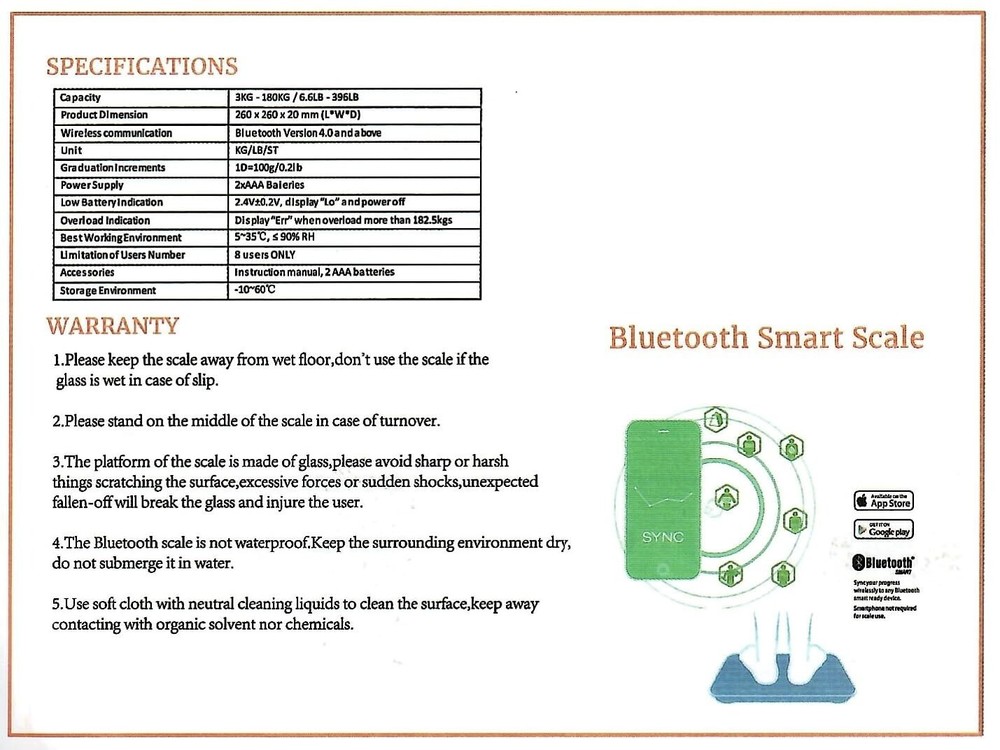 Body Basics Bluetooth Smart Scale - Digital Scale, Smartphone App Compatible