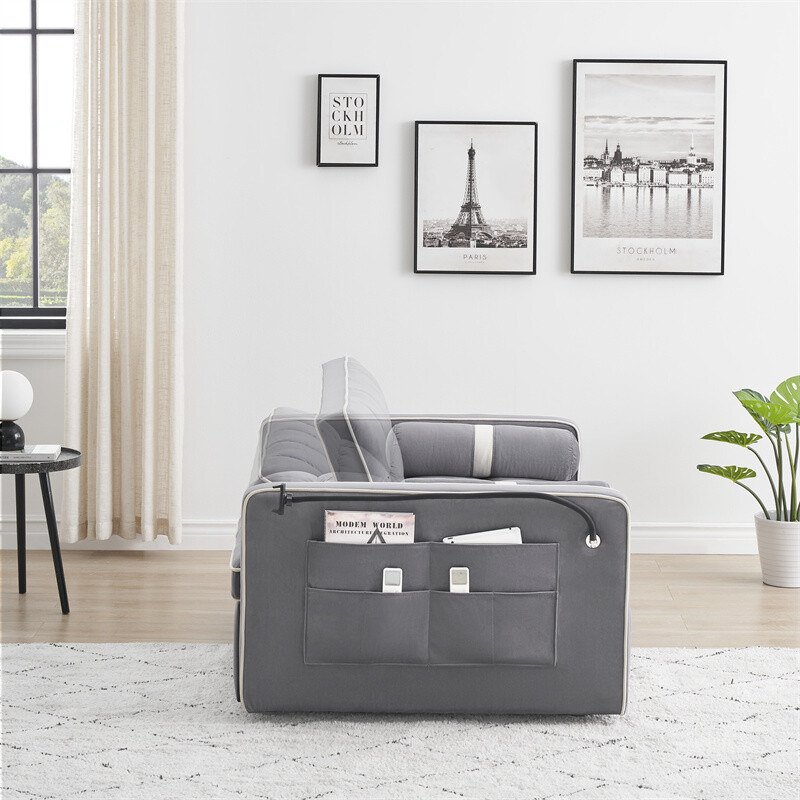 Sleeper Sofa Couch w/Pull Out Bed 55" Modern Velvet Convertible Sleeper Sofa Bed